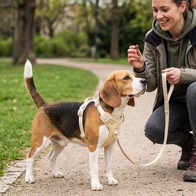 harnais-chien-beige-ajustable