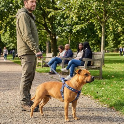 harnais chien bleu adaptable pour chien