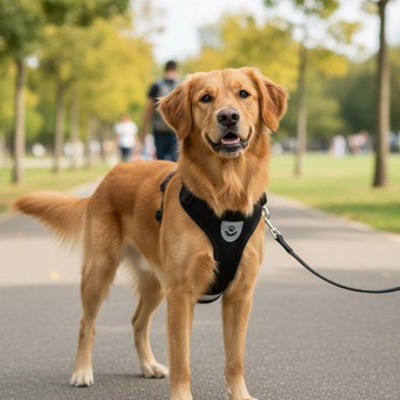 harnais chien noir respirant pour chien