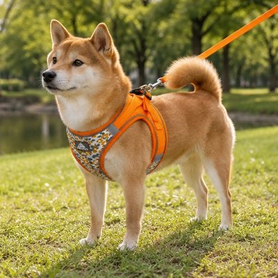 harnais pour Chien orange réfléchissant